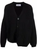 AMBUSH patchwork-knit logo-detail cardigan - Black