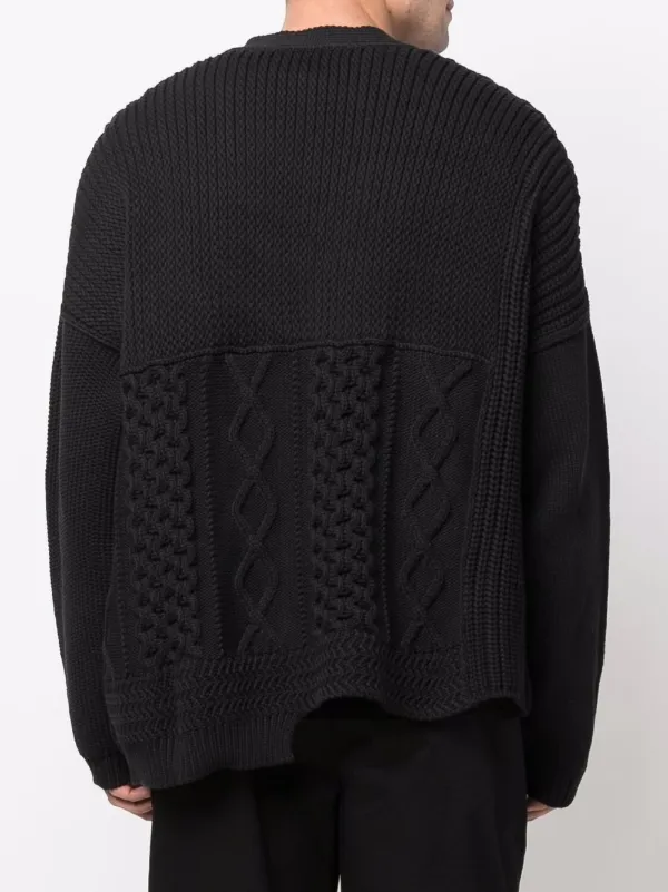 AMBUSH パッチワークニット カーディガン | ブラック | FARFETCH JP