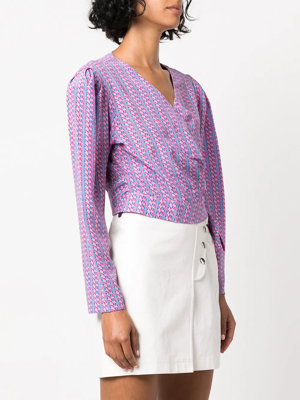  Lhd Odalys Silk Wrap Blouse - Purple 