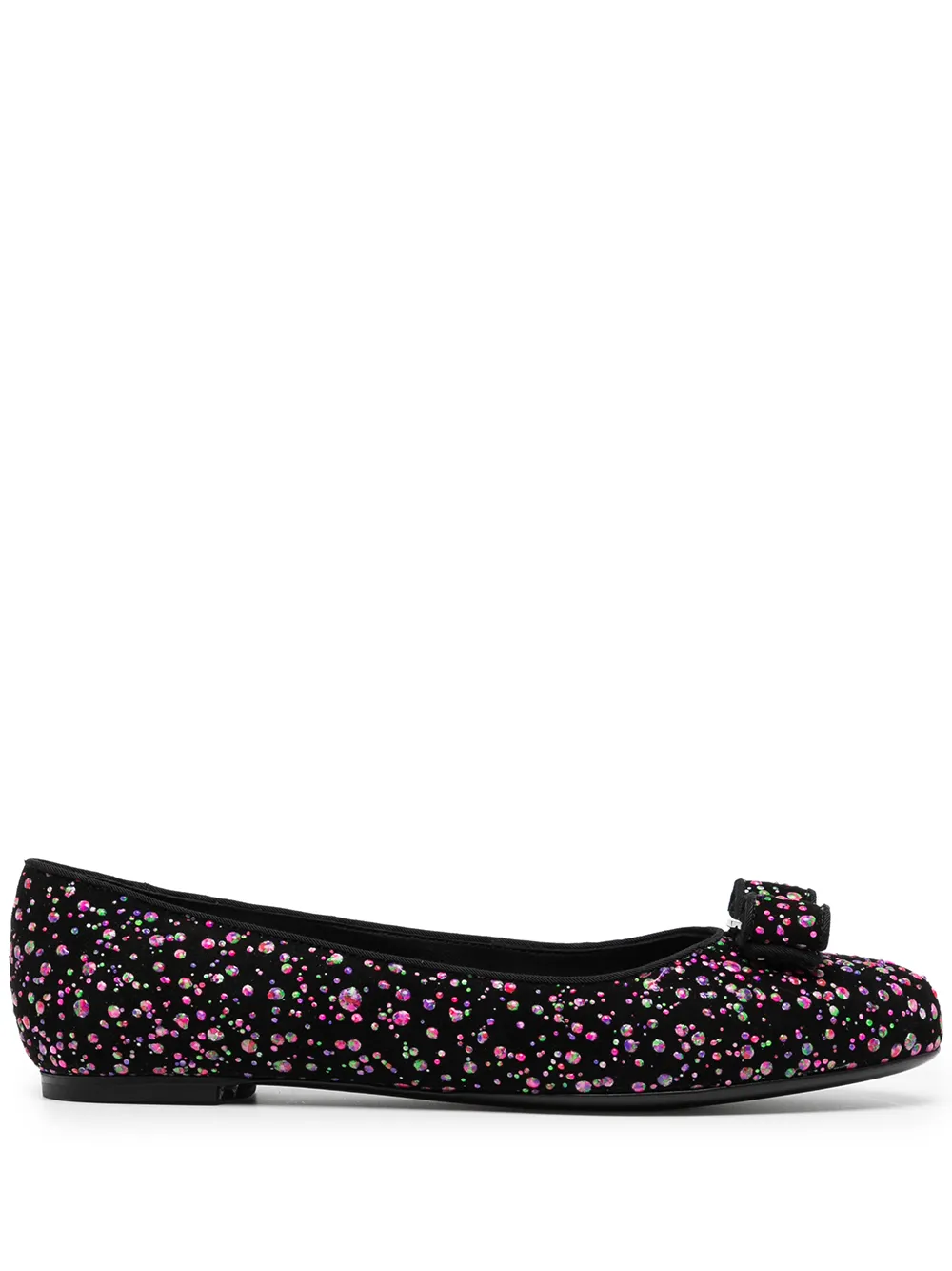 Ferragamo Varina leather ballerina shoes Black