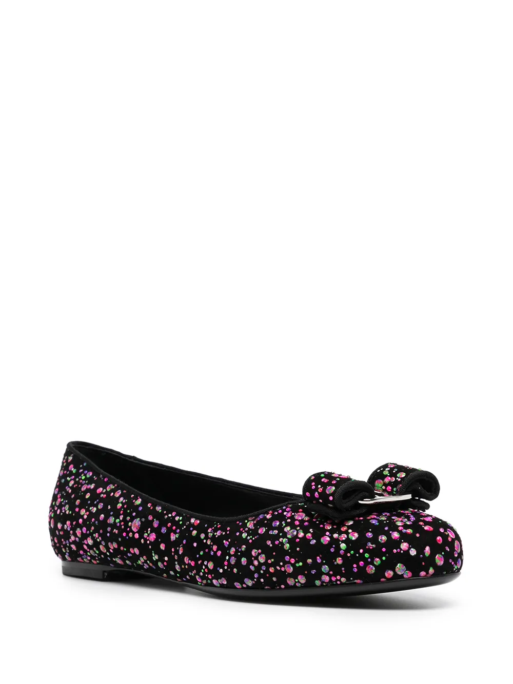 Ferragamo Varina leren ballerina's - Zwart
