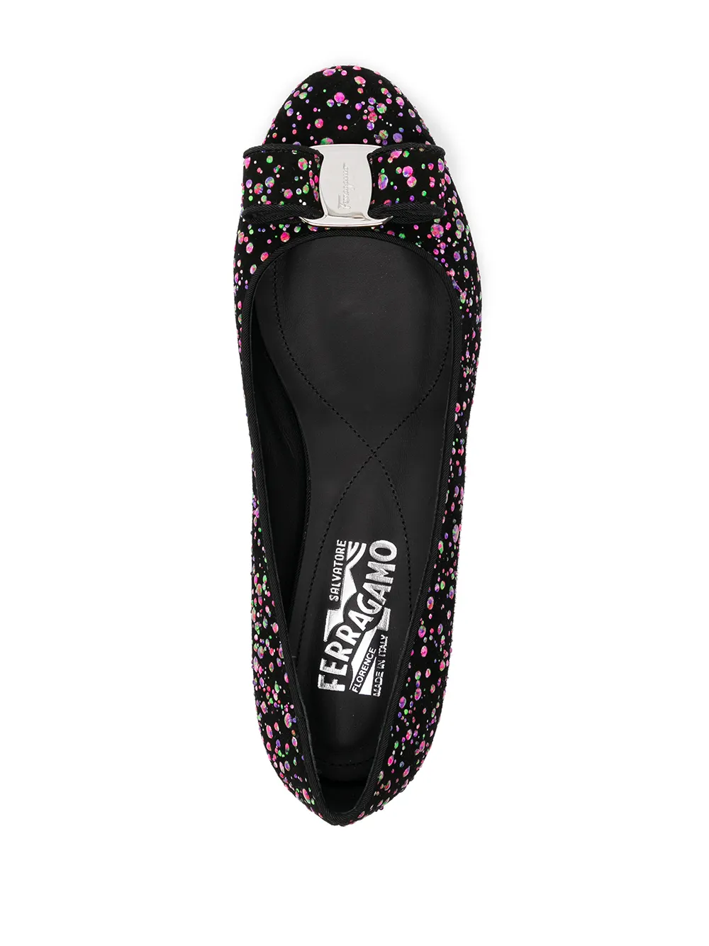Ferragamo Varina leren ballerina's Zwart