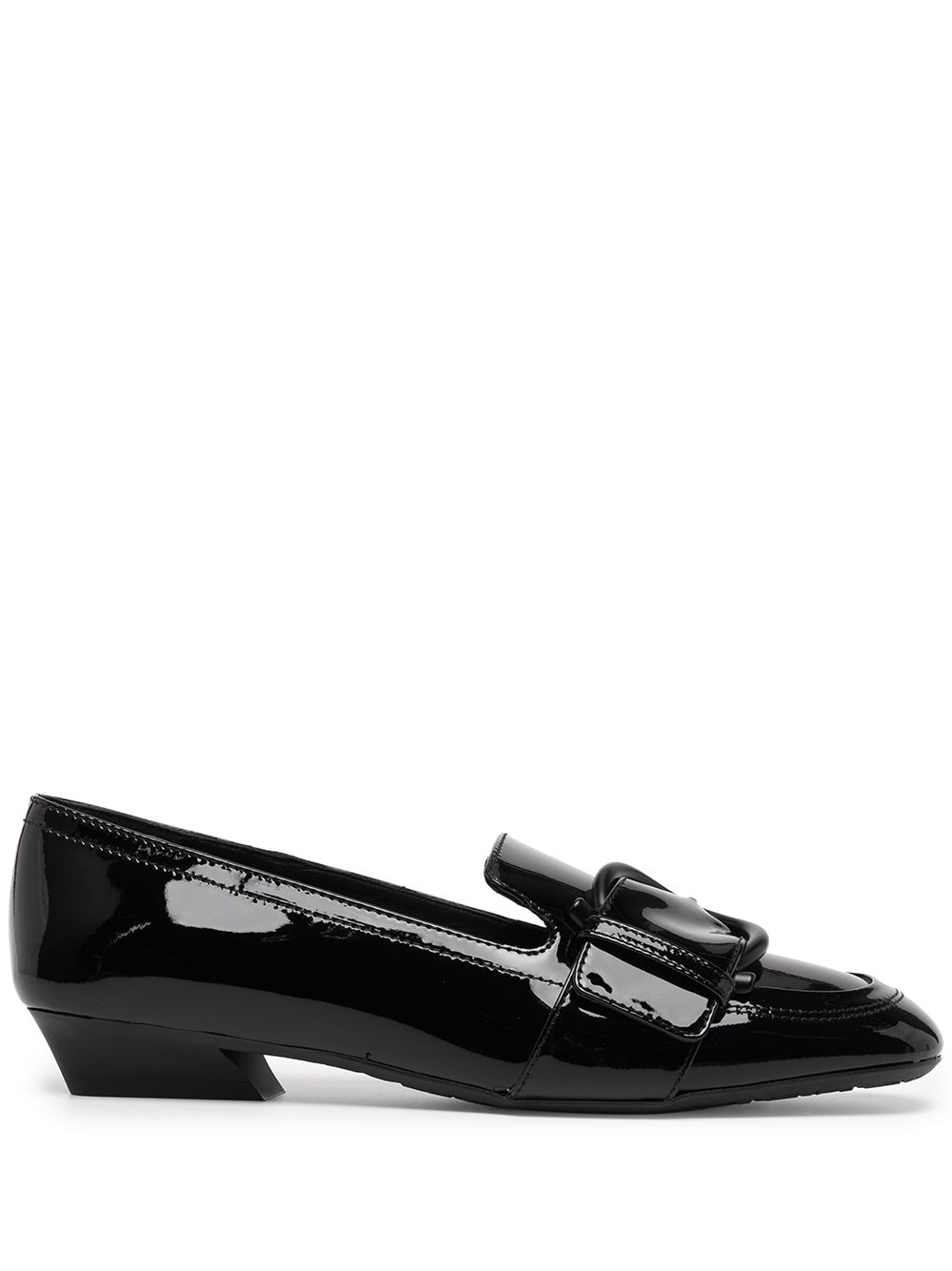 Salvatore Ferragamo Buckle-detail Leather Loafers In Black | ModeSens