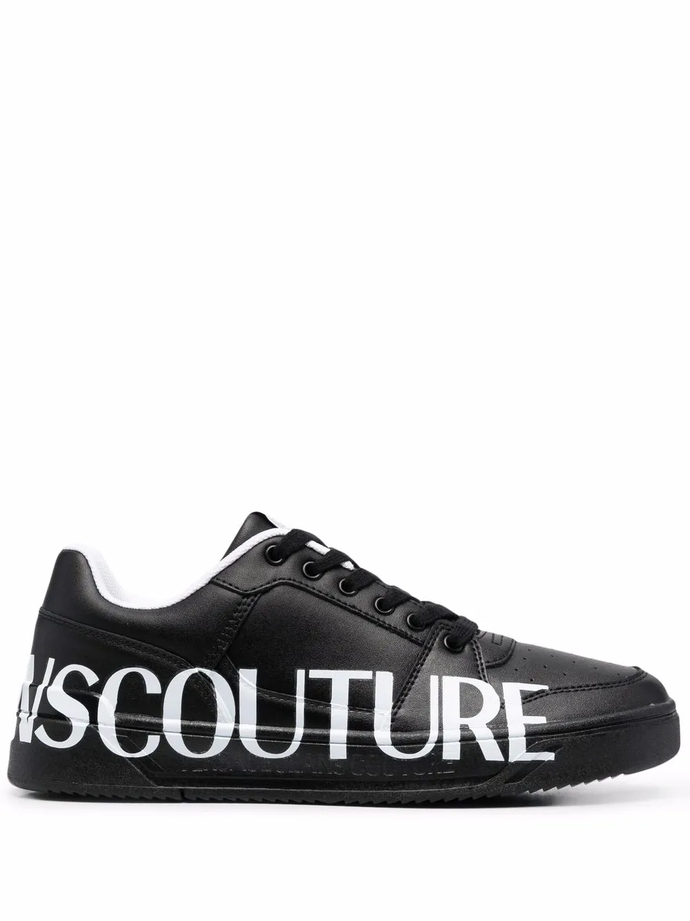 

Versace Jeans Couture logo-printed leather sneakers - Black