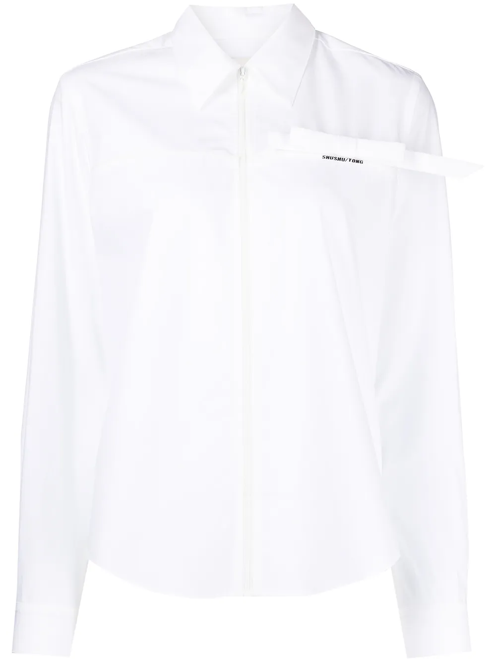 

SHUSHU/TONG cotton zip-fastening shirt - White