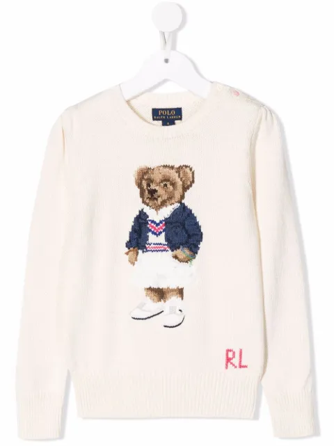 Ralph Lauren Kids كنزة برقبة مستديرة وشعار الماركة