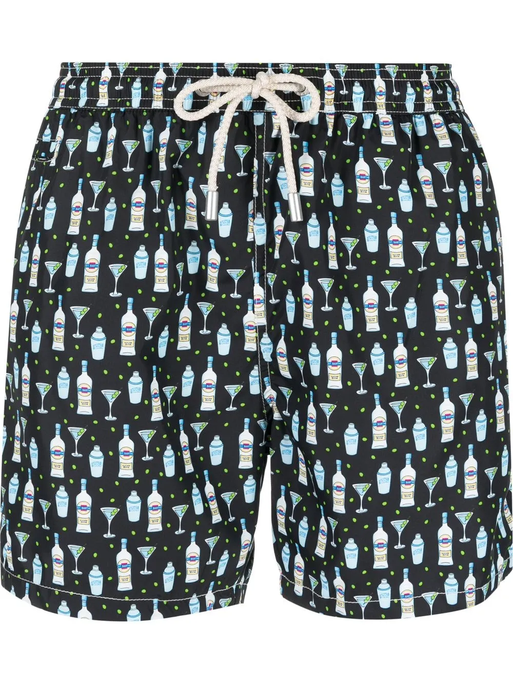 

MC2 Saint Barth shorts de playa con estampado gráfico - Negro