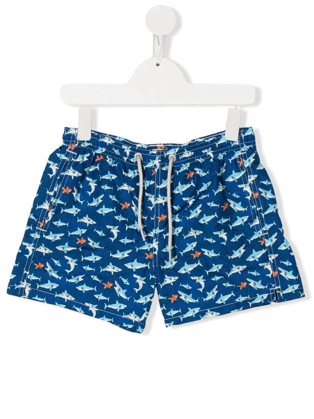 

MC2 Saint Barth Kids shorts de playa con tiburones estampados - Azul