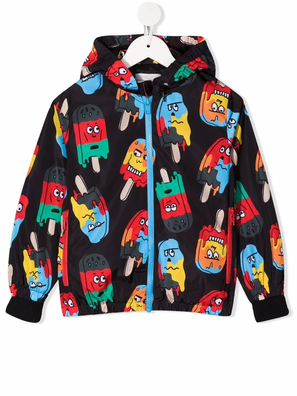 

Stella McCartney Kids Popsicle-print hooded jacekt - Black