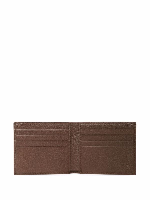 gucci brown leather motif wallet