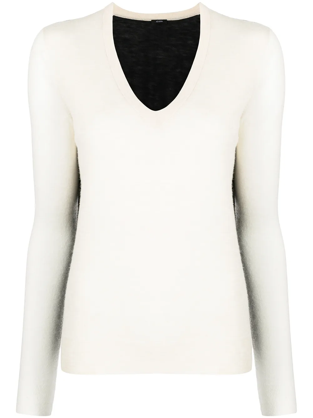 

JOSEPH two-tone V-neck cashmere jumper - Neutrals