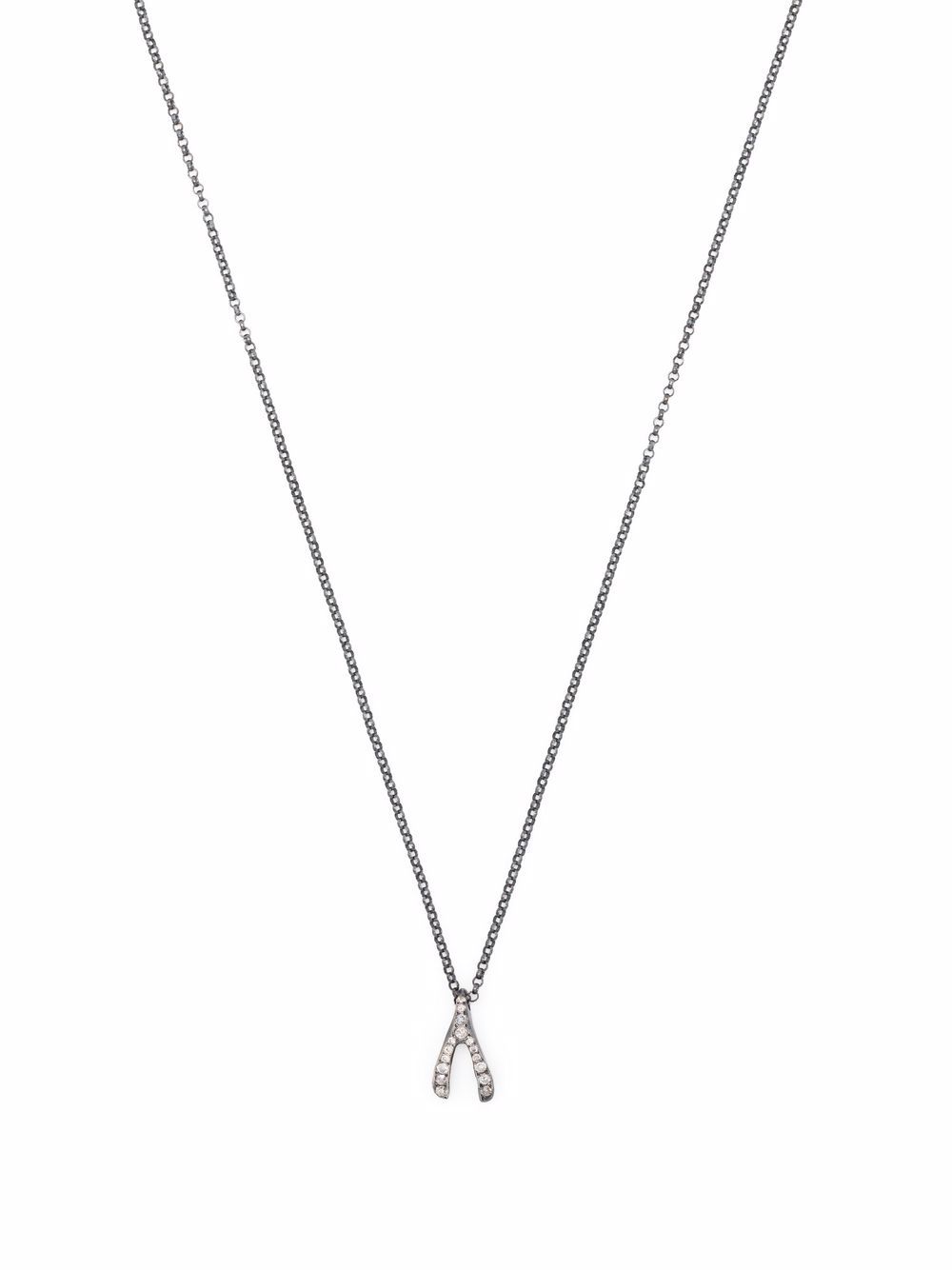 фото Rosa maria crystal-embellished wishbone necklace