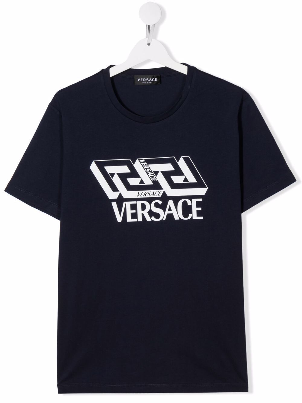 фото Versace kids teen greca logo-print t-shirt