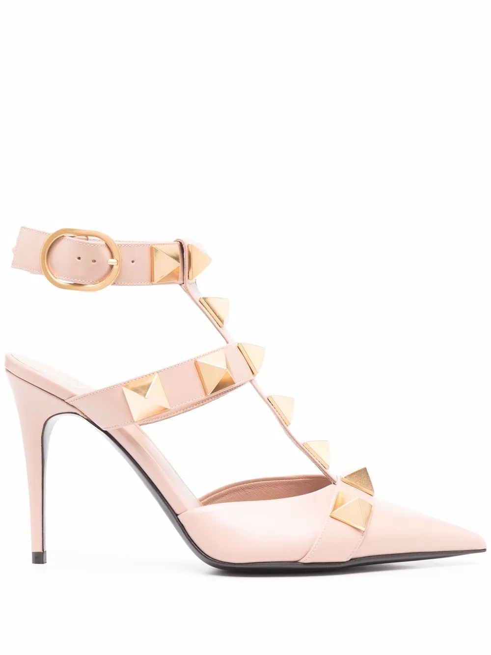 Valentino Garavani Roman Stud pumps met puntige neus Roze
