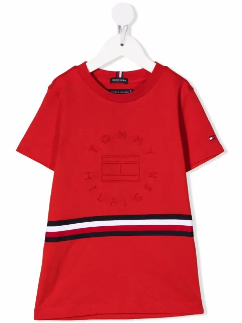 Tommy Hilfiger Junior logo-embroidered organic cotton T-shirt 