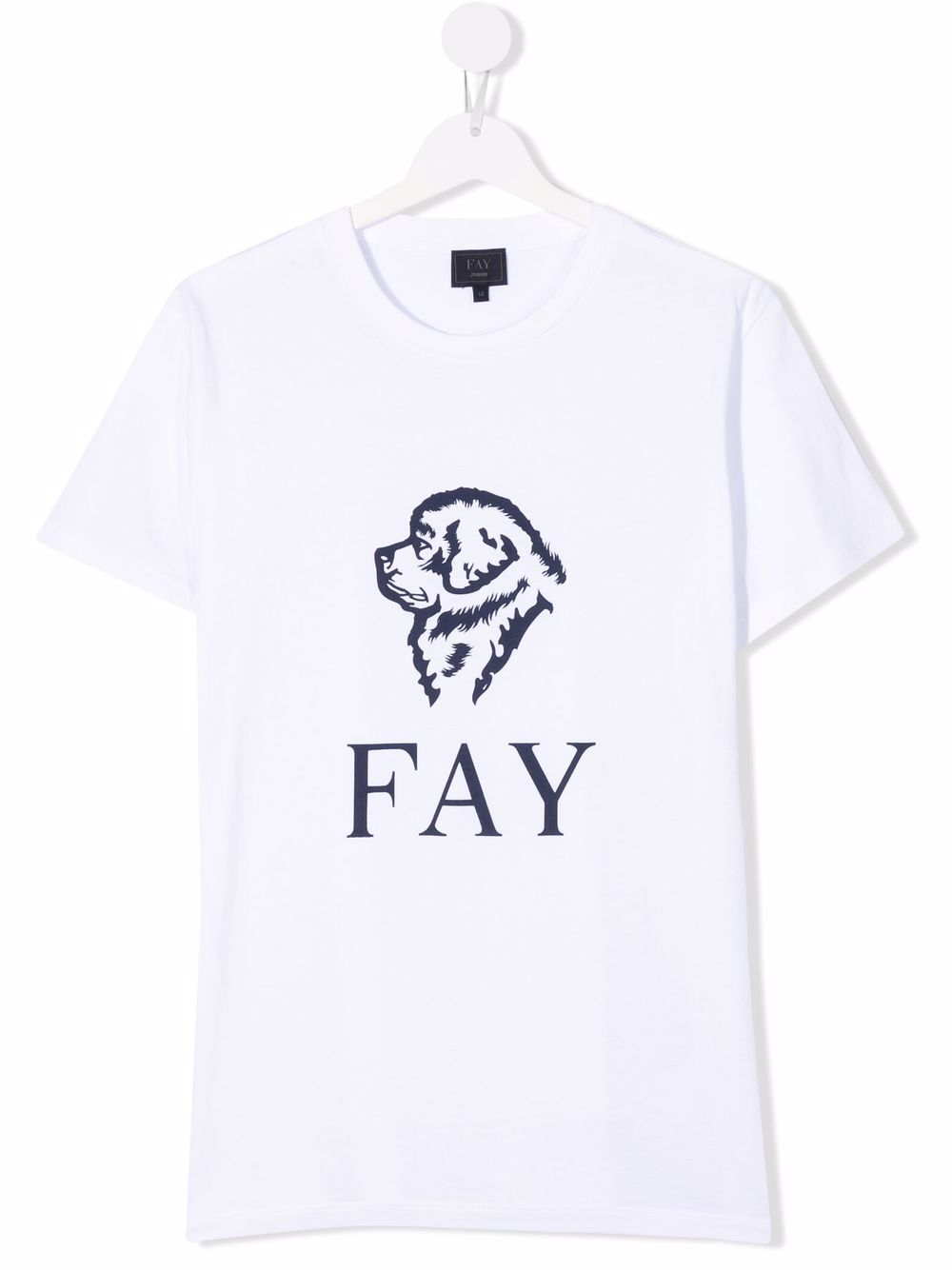 фото Fay kids teen cotton dog logo-print t-shirt