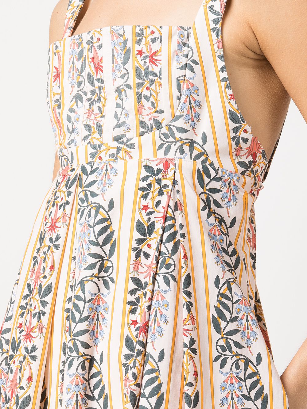 фото Agua by agua bendita leaf-print sleeveless midi dress