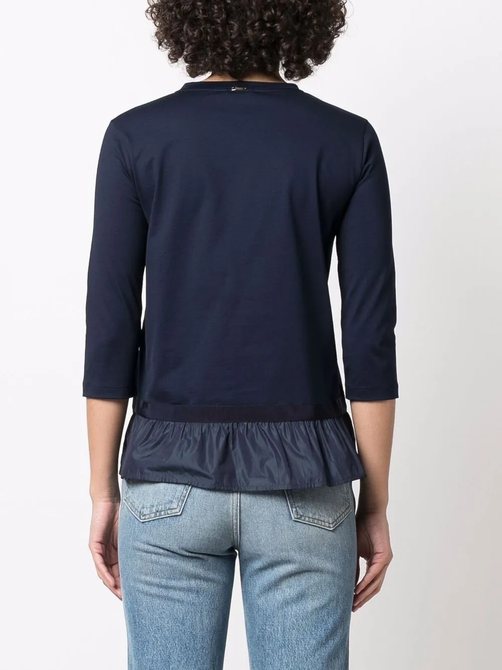 Herno T-shirt met cropped mouwen Blauw