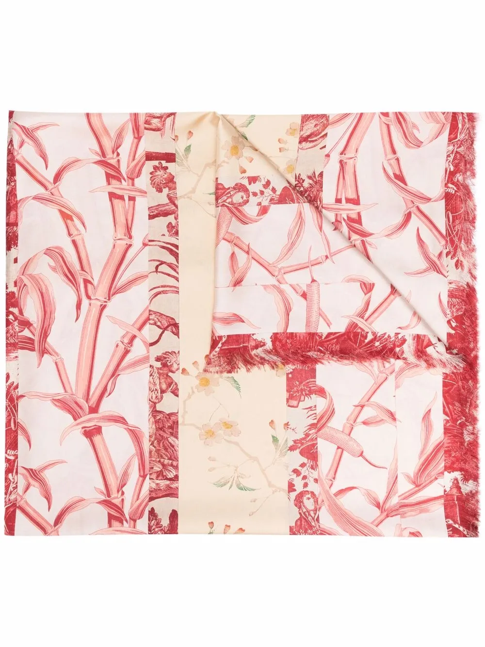 

Pierre-Louis Mascia Aloeuw mixed-print silk scarf - Neutrals