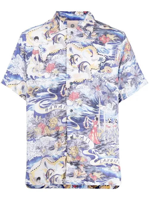 Chemise en coton à imprimé graphique - Alchemist - Modalova