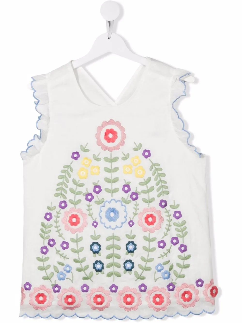 

Stella McCartney Kids top estilo túnica bordado - Blanco