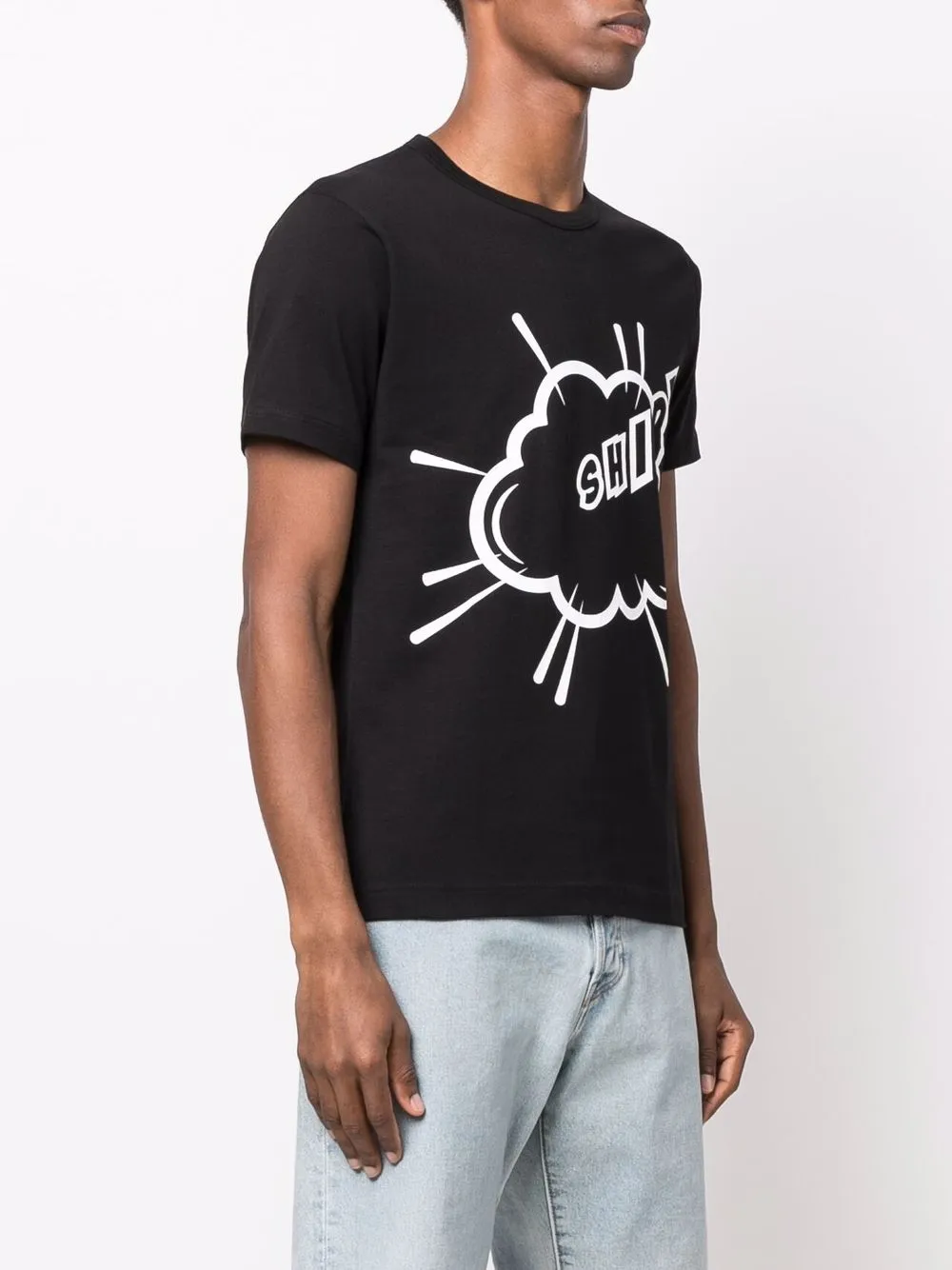  Comme Des Garçons Shirt T Shirt Mit Grafischem Print   Schwarz 