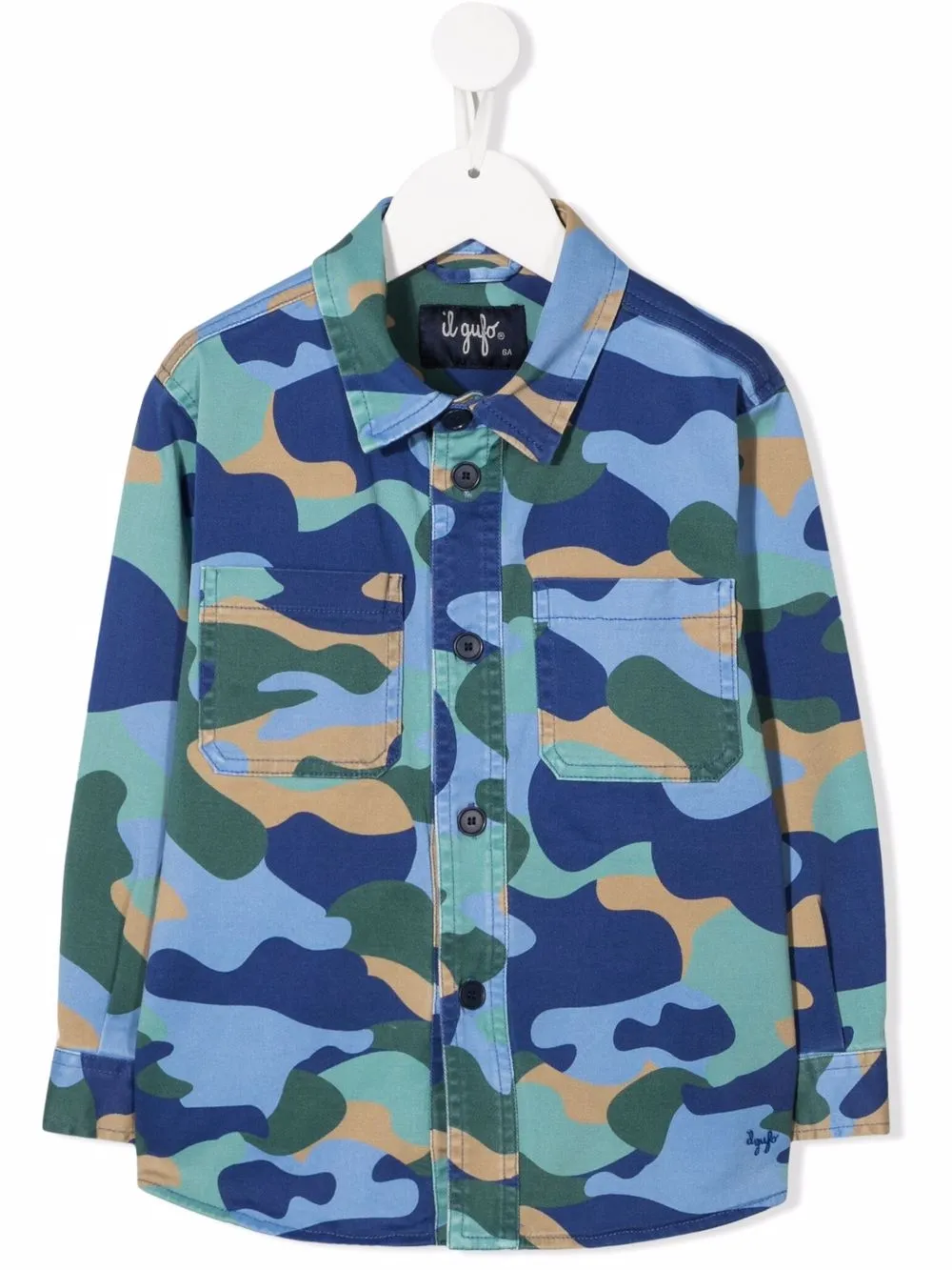 

Il Gufo sobrecamisa con estampado militar - Azul