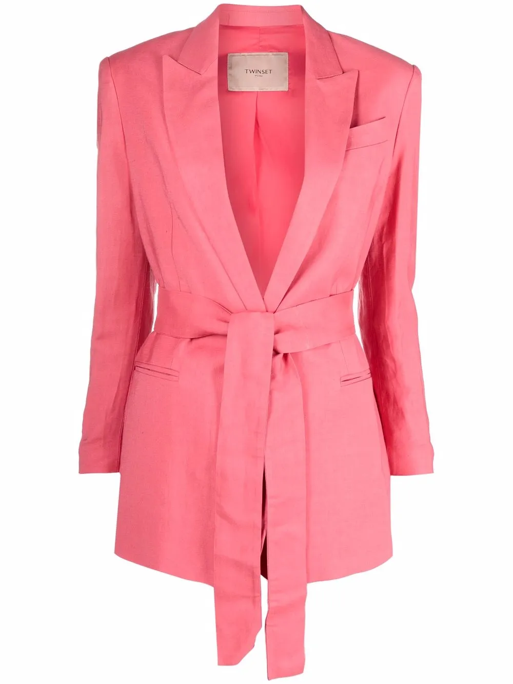 

TWINSET blazer con cinturón y botones - Rosado