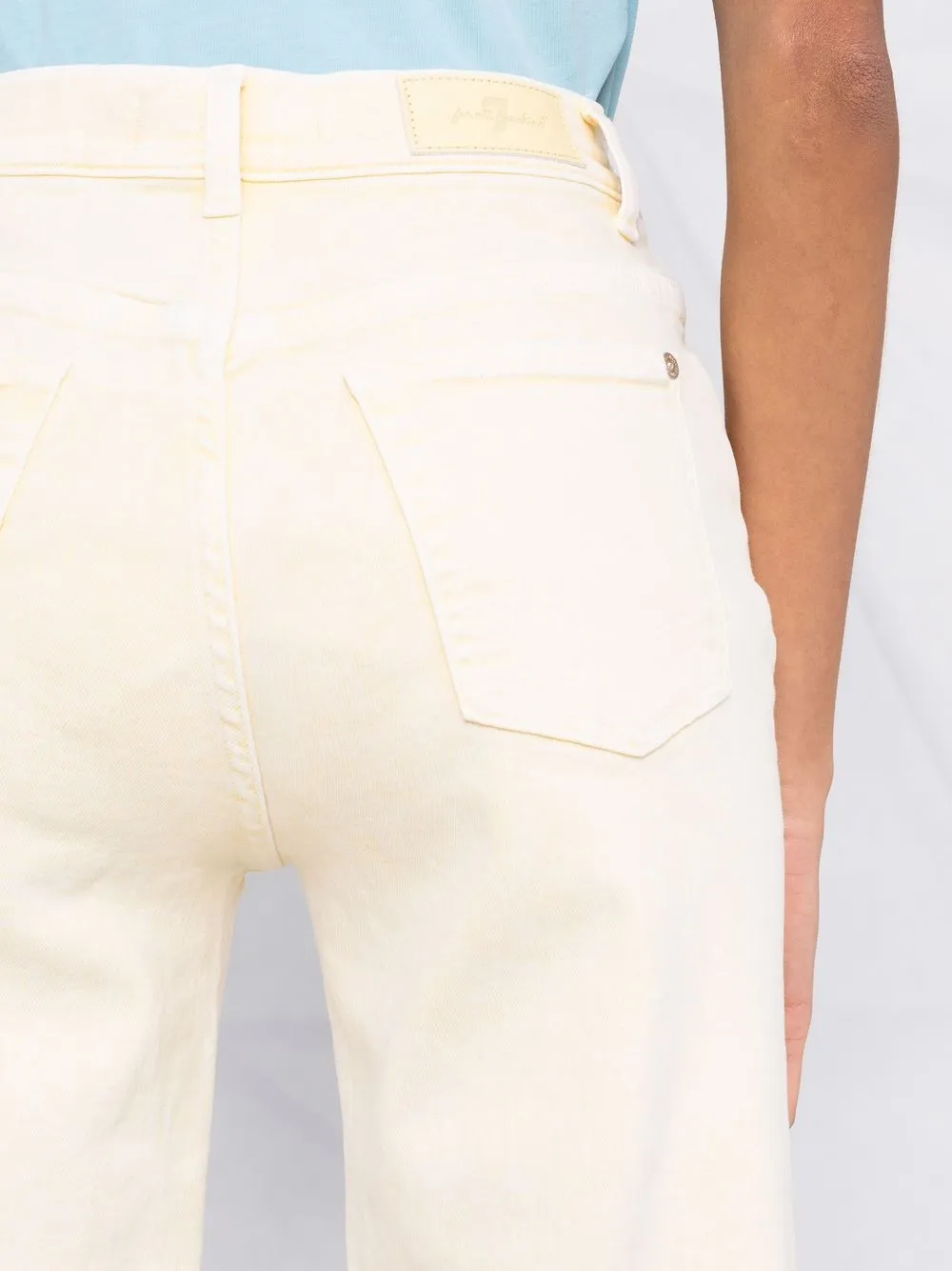  7 For All Mankind Gerade Jeans Mit Hohem Bund   Gelb 
