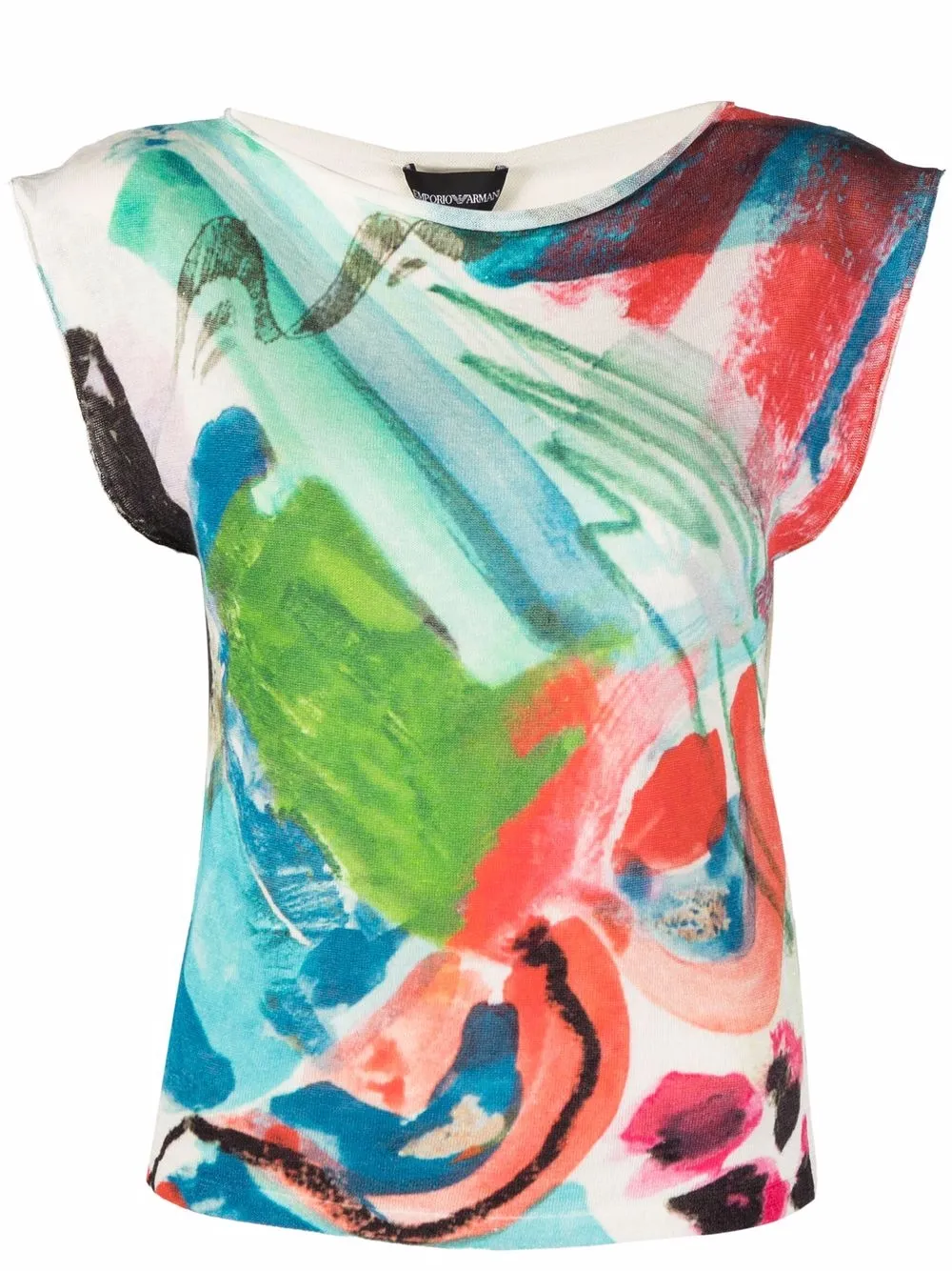 

Emporio Armani top sin mangas con diseño color block - Blanco