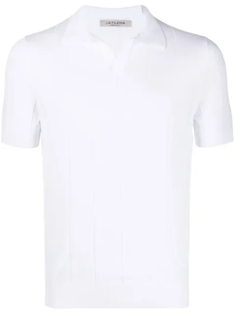 Fileria ribbed-knit cotton polo shirt 