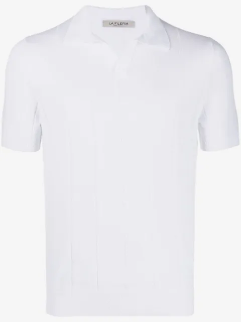 Fileria ribbed-knit cotton polo shirt 