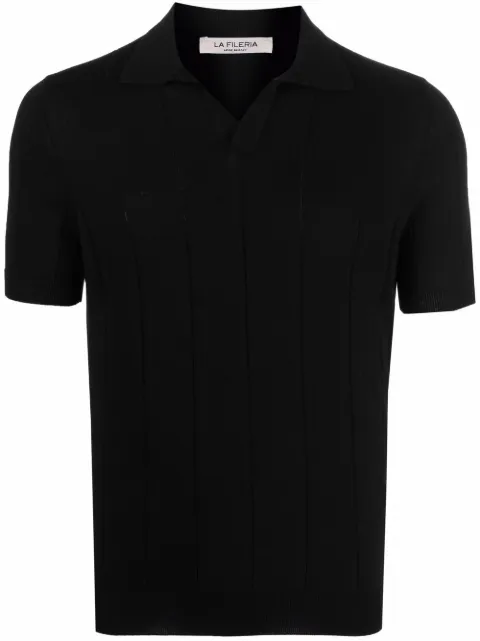 Fileria ribbed-knit cotton polo shirt 