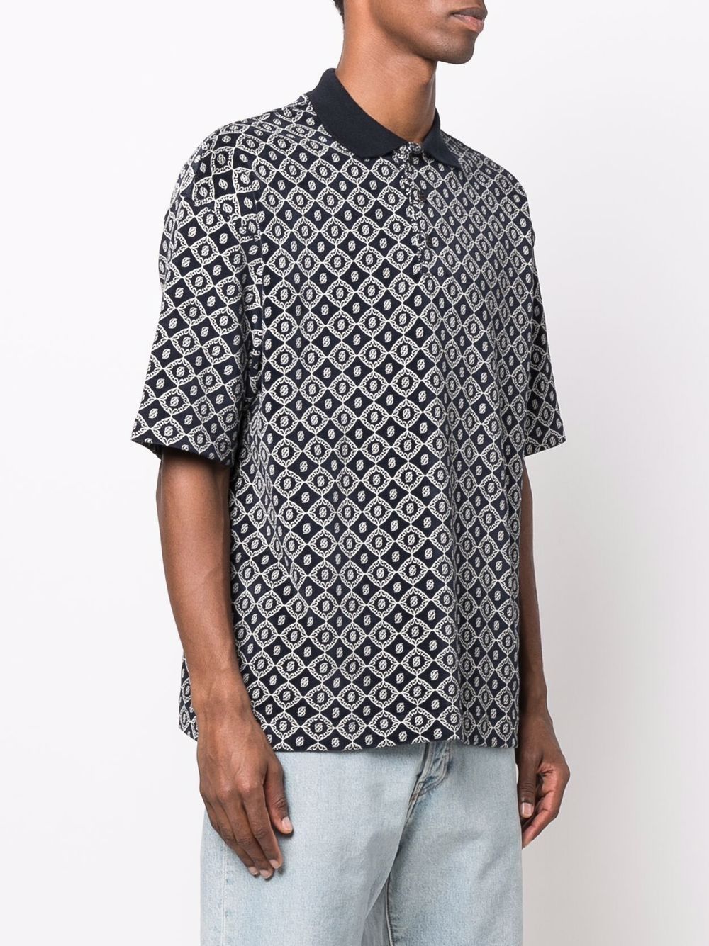 фото Drôle de monsieur patterned jacquard polo shirt