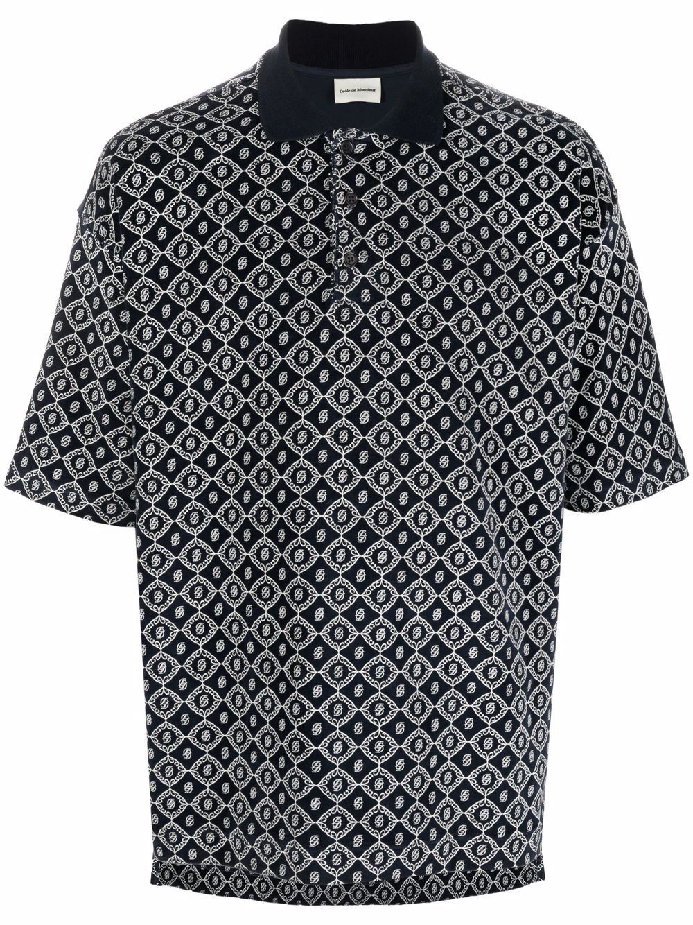 фото Drôle de monsieur patterned jacquard polo shirt