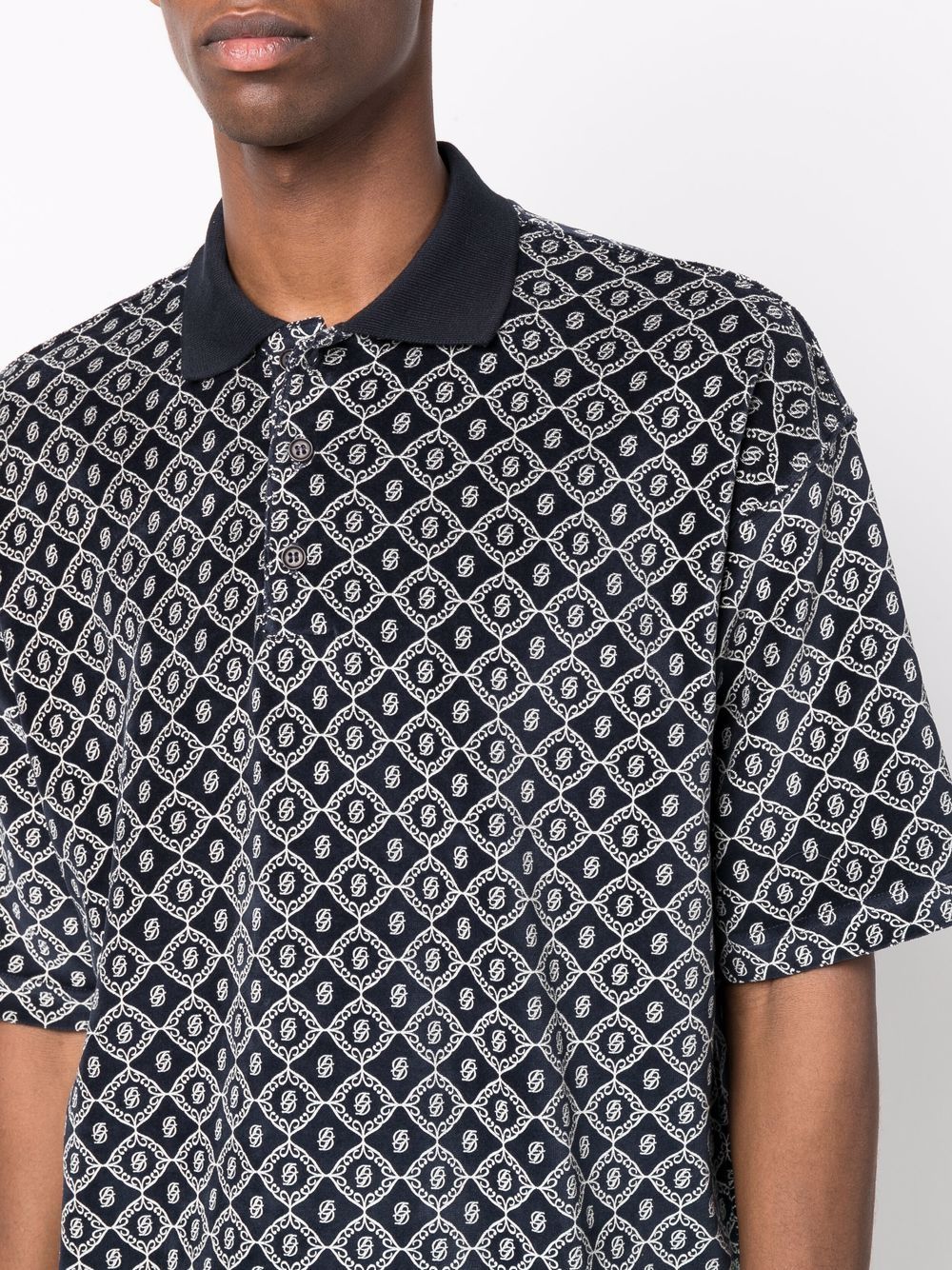 фото Drôle de monsieur patterned jacquard polo shirt