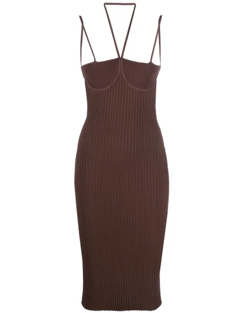 ANDREĀDAMO vestido ajustado con cuello halter