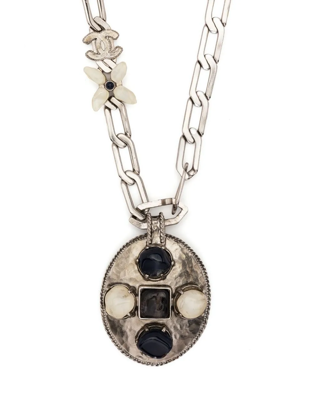 

CHANEL Pre-Owned collar con detalle de piedra 2012 - Plateado