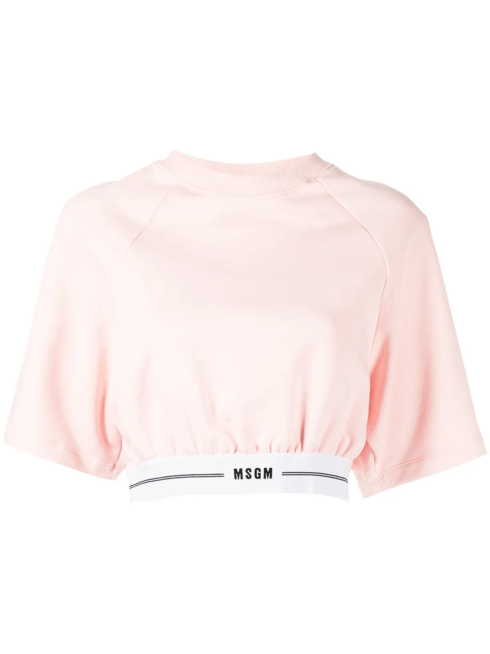 

MSGM playera corta con banda del logo - Rosado