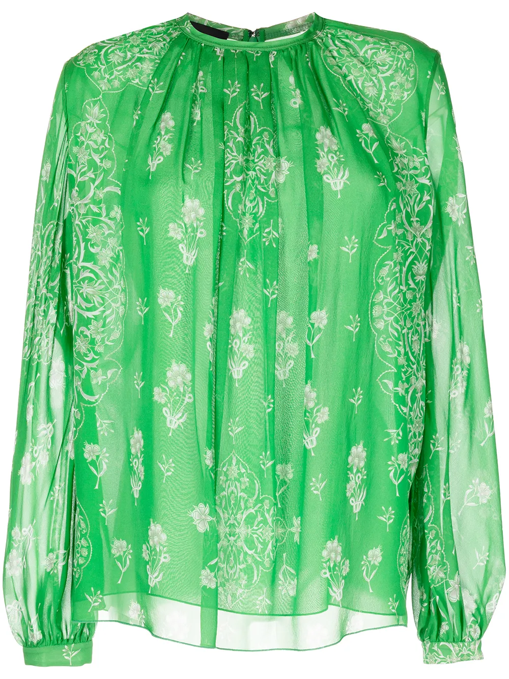 

Giambattista Valli blusa de seda con estampado floral - Verde