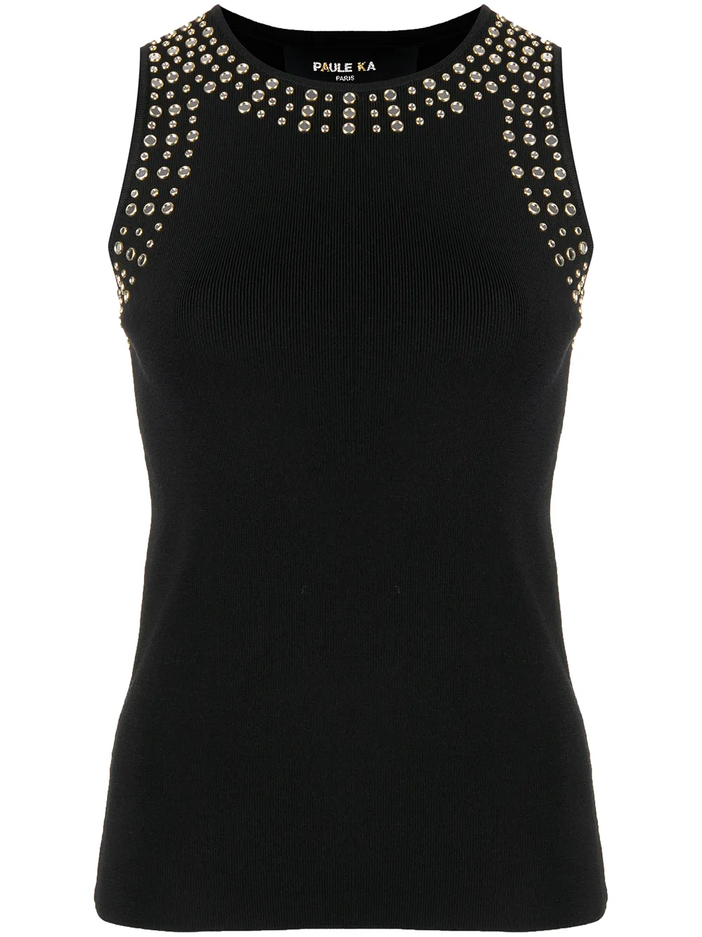 

Paule Ka stud-embellished knitted top - Black