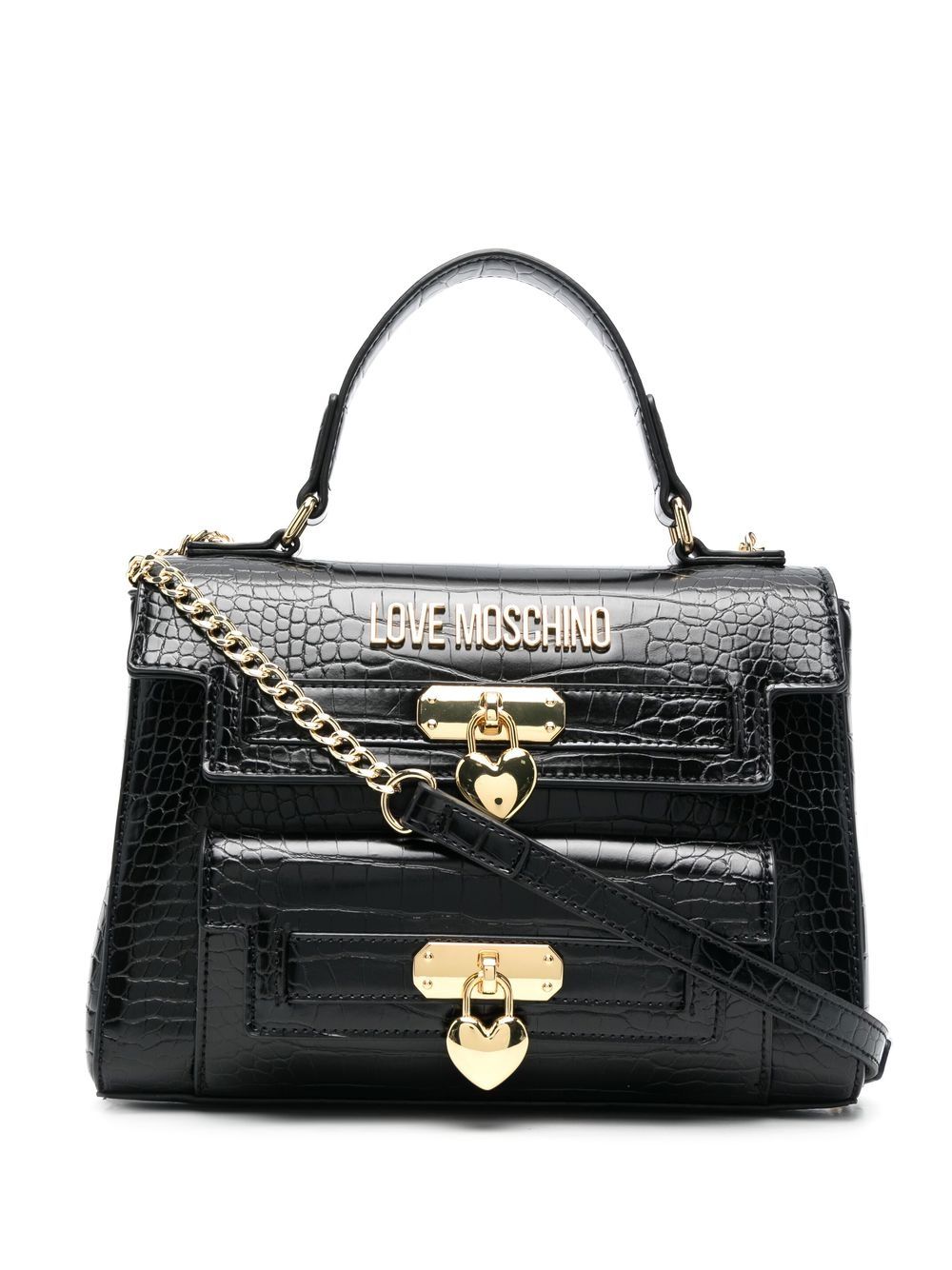 Love Moschino crocodile embossed Tote Bag Farfetch