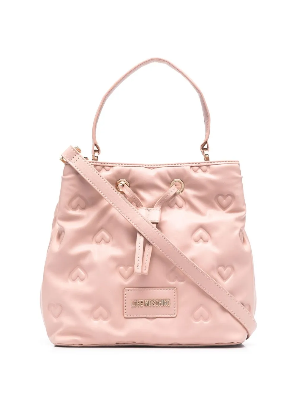 

Love Moschino tote con corazón en relieve - Rosado