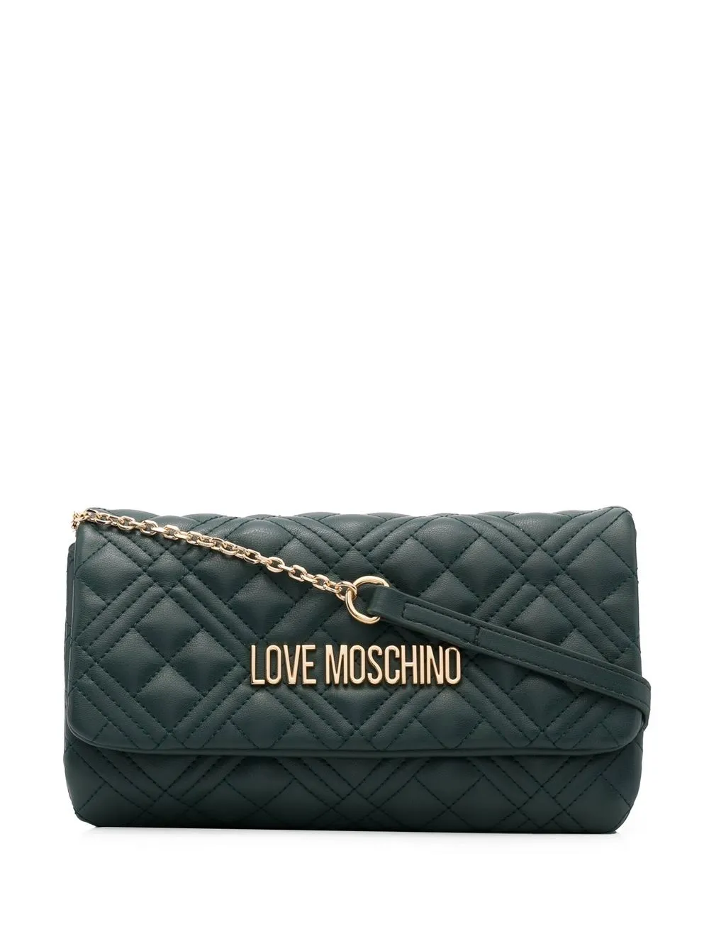 

Love Moschino logo-appliqué cross-body bag - Green