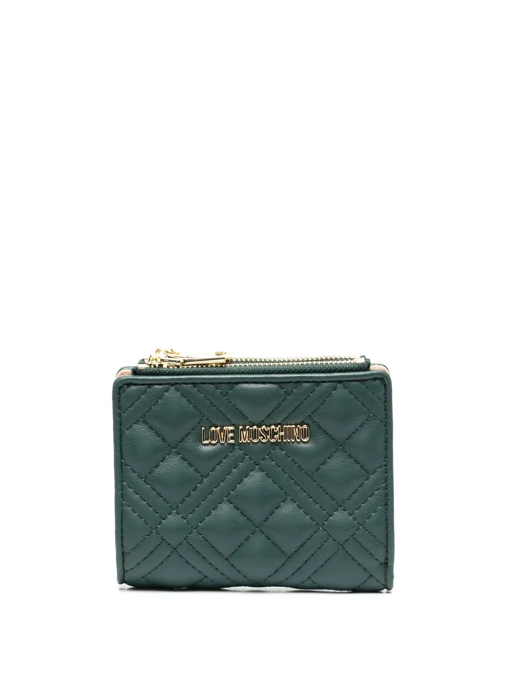 

Love Moschino quilted zip coin purse - Green