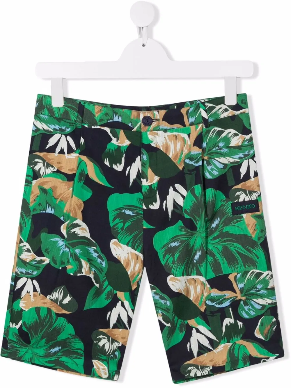 

Kenzo Kids shorts con hojas estampadas - Verde