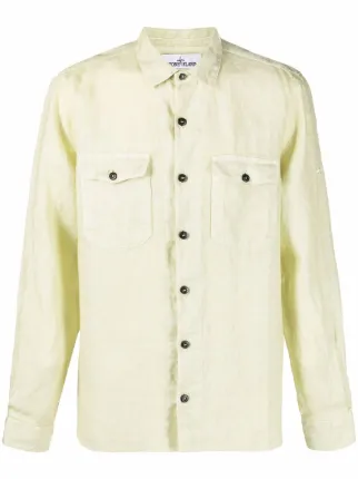 Stone island linen shirt clearance