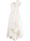Sachin & Babi Tara draped strapless gown - White
