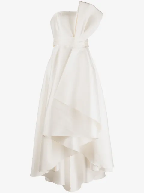 Sachin & Babi Tara draped strapless gown