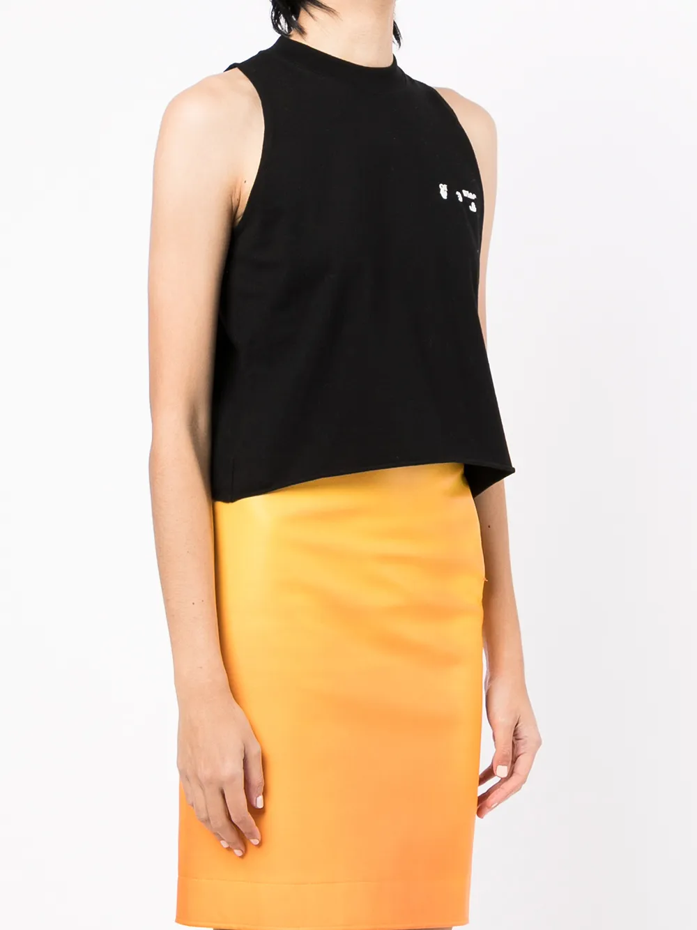  Off White Tanktop Mit Logo Print   Schwarz 